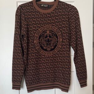 Pavini Italian Black and Brown Geometric Women’s Sweater size small